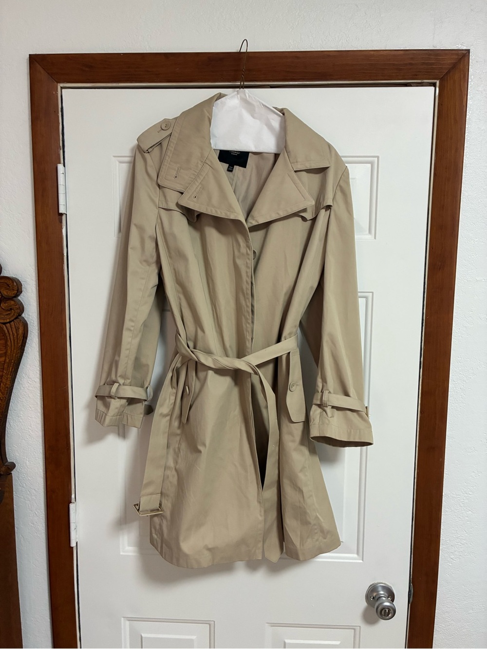 Talbots Light Beige Trench Coat with Waist Tie